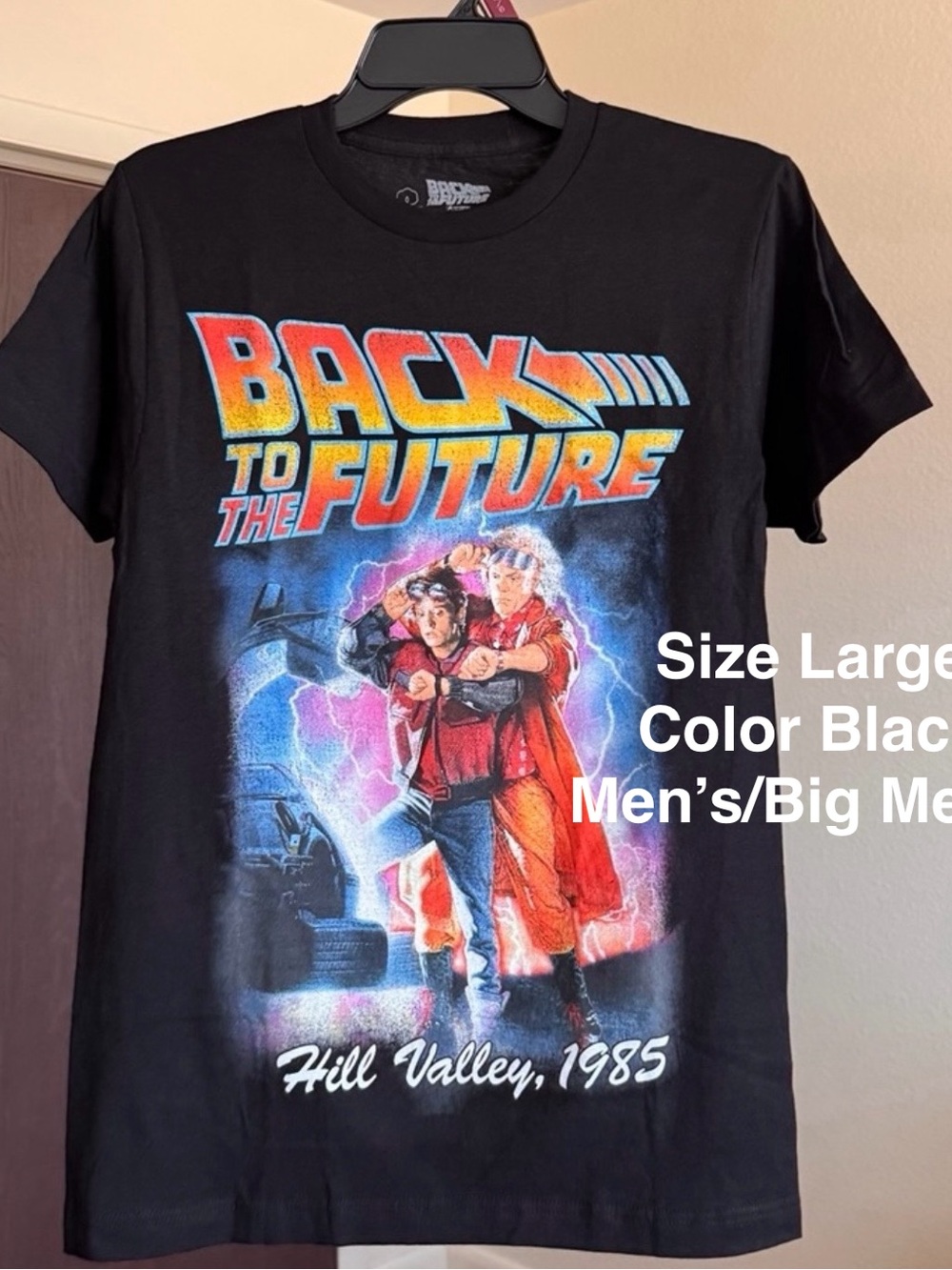 Back To The Future Men's & Big Men's Graphic Tee Shirt, Size Large